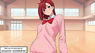 स्लेव फेमडॉम गेम बीडीएसएम ऐनिमे हेंटाई ब्लीच स्टाइल में बोल्ड जर्क ऑफ इंस्ट्रक्शंस देता है, मोमो बॉल्स को हार्ड हिट कर रही है