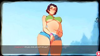 Brunette Succubus In Shorts Teases Voyeur Masturbation And Femdom In Sweet Dreams Game Part Four