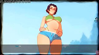 Brunette Succubus In Shorts Teases Voyeur Masturbation And Femdom In Sweet Dreams Game Part Four