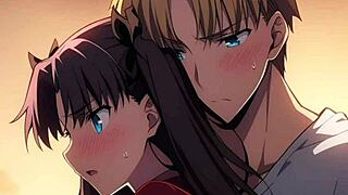 rin tohsaka rides jonathan jon in missionary lingerie action from fate stay night hentai