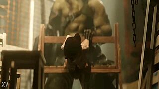 रेजिडेंट ईविल 5 से शेवा अलोमर हेंटाई ऐनिमे गेम ऐक्शन में फकिंग के साथ मिलती है