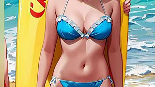 वाइफू मेड डिटेल्ड ऐक्शंस और सीन्स के साथ एक्सप्लिसिट हेंटाई एनकाउंटर्स में एंगेज होती है