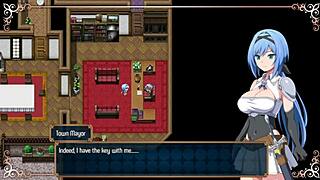 Encontrando um velho que vai ajudar a protagonista se ela vestir um biquíni in Nightmare Knight parte 10 good route with big tits ass fetish game hentai.