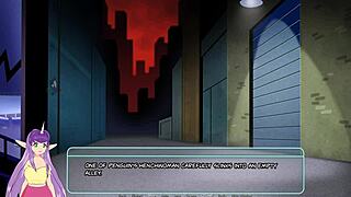 In gotham part 1, the goth brunette explores something unlimited with big tits in hentai.