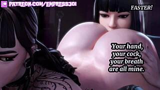Hentai JOI Obey the Goth Mommy and Cum for Her Femdom Boobs Degradation Maledom Fishnets POV!