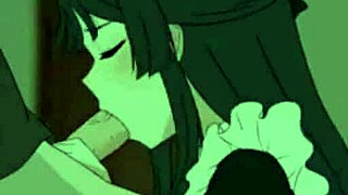 anime girl makes nice with her mouth sweetly 😊