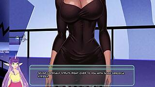 In gotham part 1, the goth brunette explores something unlimited with big tits in hentai.