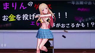 What if Kitagawa Marin dances at the school festival in anime rule 34 style?