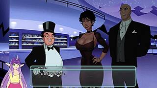 In gotham part 1, the goth brunette explores something unlimited with big tits in hentai.