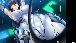 In Taimanin RPG White Terror, Asagi Igawa faces big tits cum and ass action in hentai game