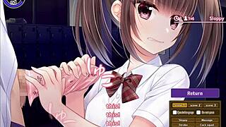 playing hentai game with cfnm big tits handjob.