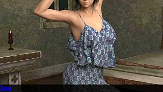 Zoe the Exhibitionist Flashes Big Tits Outdoors in Gameplay Part 1