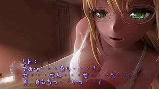 I see the blonde in white lingrie giving blowjib