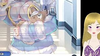 anime girl with big tits gets fondled and lactates milk in game scene