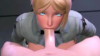 Watch this teen suck cock and get fucked doggystyle in 3D.