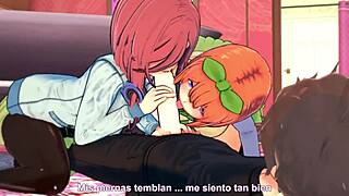 मिकू को क्रिम्पाई और डबल पेनेट्रेट किया जाता है मॉन्स्टर्स द्वारा बीडीएसएम आउटफिट में