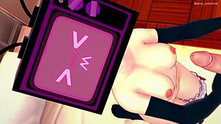 tv woman viste su delantal para dar su tratamiento de pajas en la enfemeria