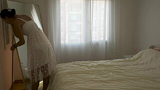 i asked him for help in my room then gave blowjob cowgirl pov pussy creampie cute brunette doggystyle tight riding