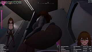 is the office lady masturbating in public in this hentai game?