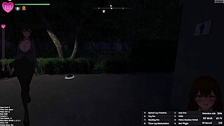 is the office lady masturbating in public in this hentai game?