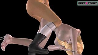 Animated 3D Cartoon Of Cute Girls In Lesbian Fun