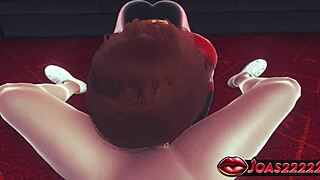 violet parr incredibles deepthroat blowjob big tits fucked huge cumshot private room 3d animation
