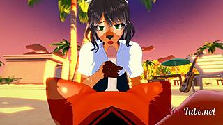 Furry Yiff Yaoi Hentai 3d- 2 Dogs Blowjob In A Beach With Cum In His Mouth - Hard Sex Animation Gay