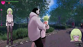 Secrets of exposure goth girl with green hair has sex in park