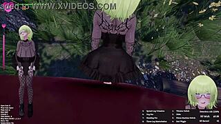 Secrets of exposure goth girl with green hair has sex in park