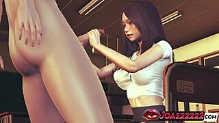 Shy anime girl 3d hentai animation - pov blowjob for big dick with closeup deepthroat gagging and hot facial cumshot on her cute face