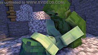 Exploring deep into the cave in this Minecraft animation