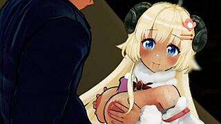 Tsunomaki watame gets fucked hard with bukkake