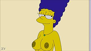 i'm marge simpson posing nude in a photoshoot with big tits.
