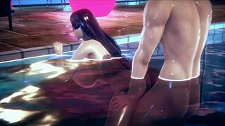 Madura Raikou having sex in the pool