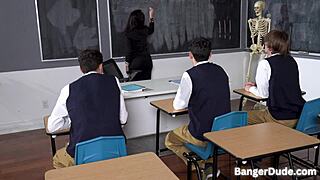 Teacher Valentina Nappi gets fucked hard by big dicks