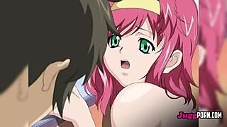 Sexy busty girl with pink hair fucked like a slut in the kitchen by the perverted teacher uncensored hentai