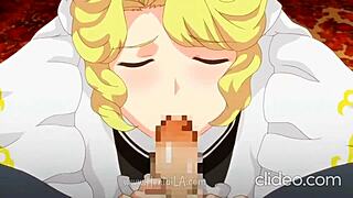 Hentai Maid Deepthroats and Swallows Cum