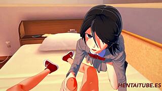 Watch Rukia Suck Ichigo's Dick And Cum Three Times!