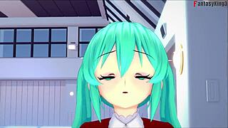 Hatsune Miku Bikini Footjob And Blowjob