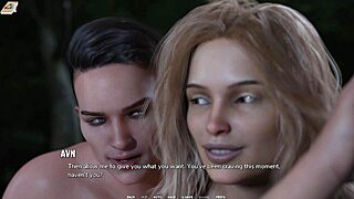 blonde screams during forest doggy