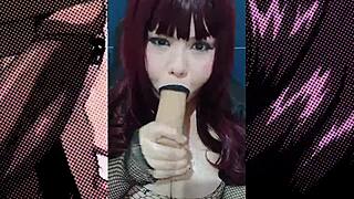 look at ivy adventure playing with big dildo!