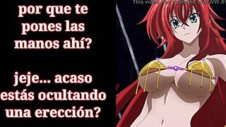 Rias Gremory from DXD hentai guides you with JOI in Spanish
