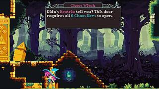 Cuphead-style pixel game with forbidden hex in Flipwitch part 3