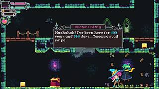 Cuphead-style pixel game with forbidden hex in Flipwitch part 3