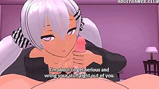 Smug anime girl dominates with fellatio 😏.