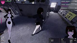 3m tall girl manaka-san exposes secretly in night park