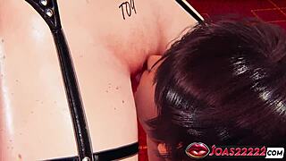 sexy blonde luanna vicktoria bdsm costume club fingering anal vibrator desk cunnilingus squirt