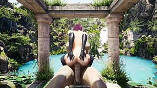 मैं tifa के रूप में कॉसप्ले करती हूं, मूर्ति का बड़ा लंड मेरी टाइट चूत में महसूस करती हूं