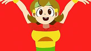 In this animation, a girl with big tits and ass works out at the gym, motivating her yoga session