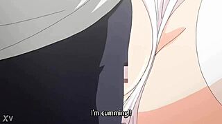 Anime duo engages in intense romance in the classroom setting.